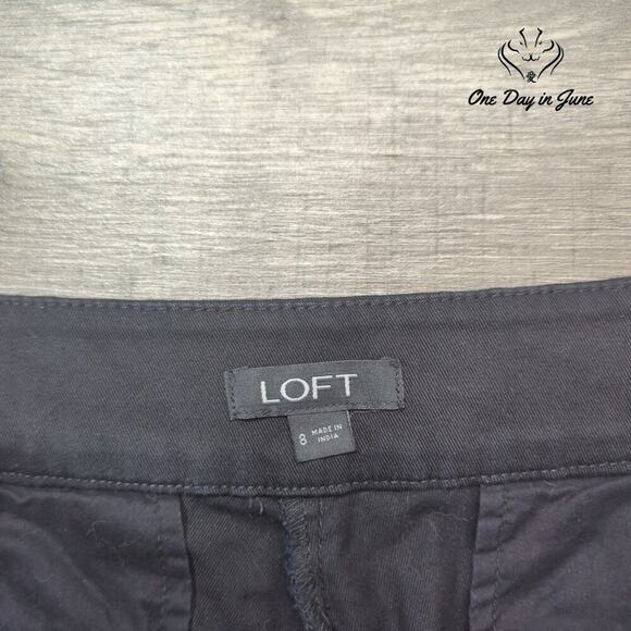 Loft Embroidered Chino Shorts Size 8 - Picture 2 of 7